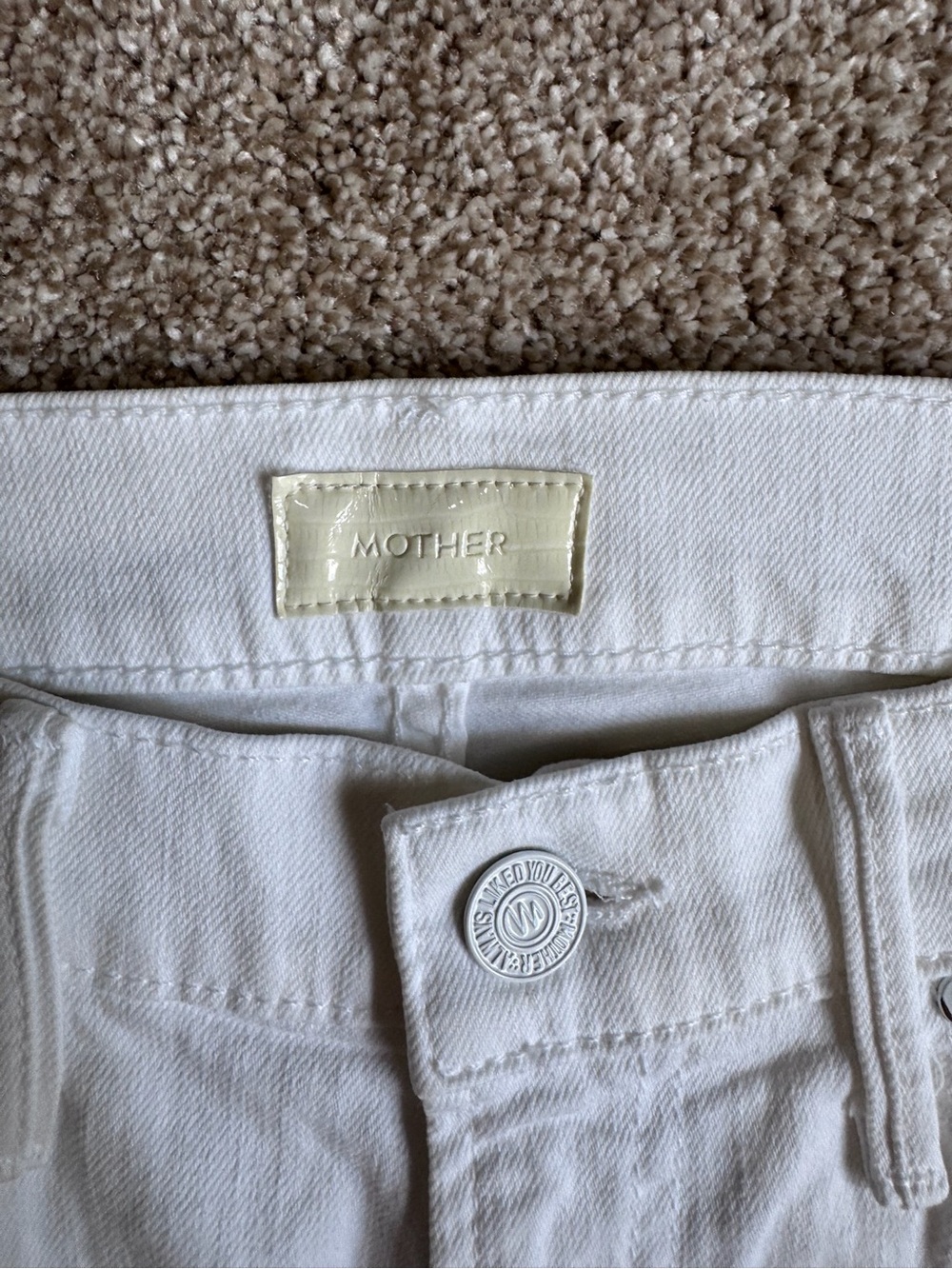 MOTHER The Rascal Ankle Snippet Stayin’ Alive White Jeans Size 25 Frayed Hem - Picture 7 of 15